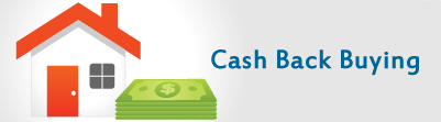 Cash next to house and link to information on cash back buying